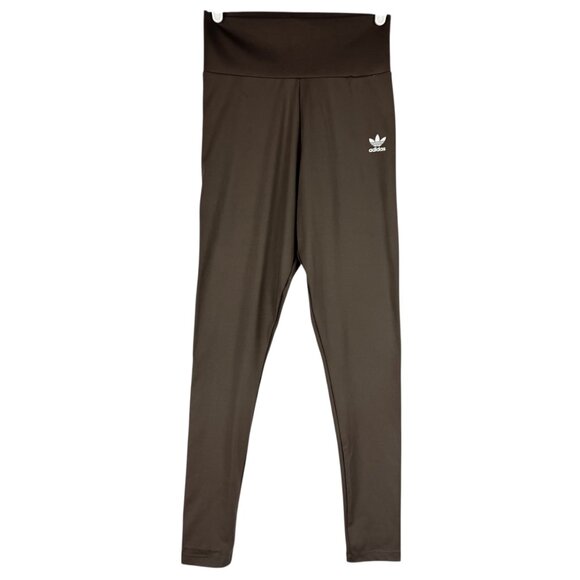 NWOT Adidas Women's Brown Stretch Logo Skinny High-Waisted Leggings Size Small - Picture 1 of 10